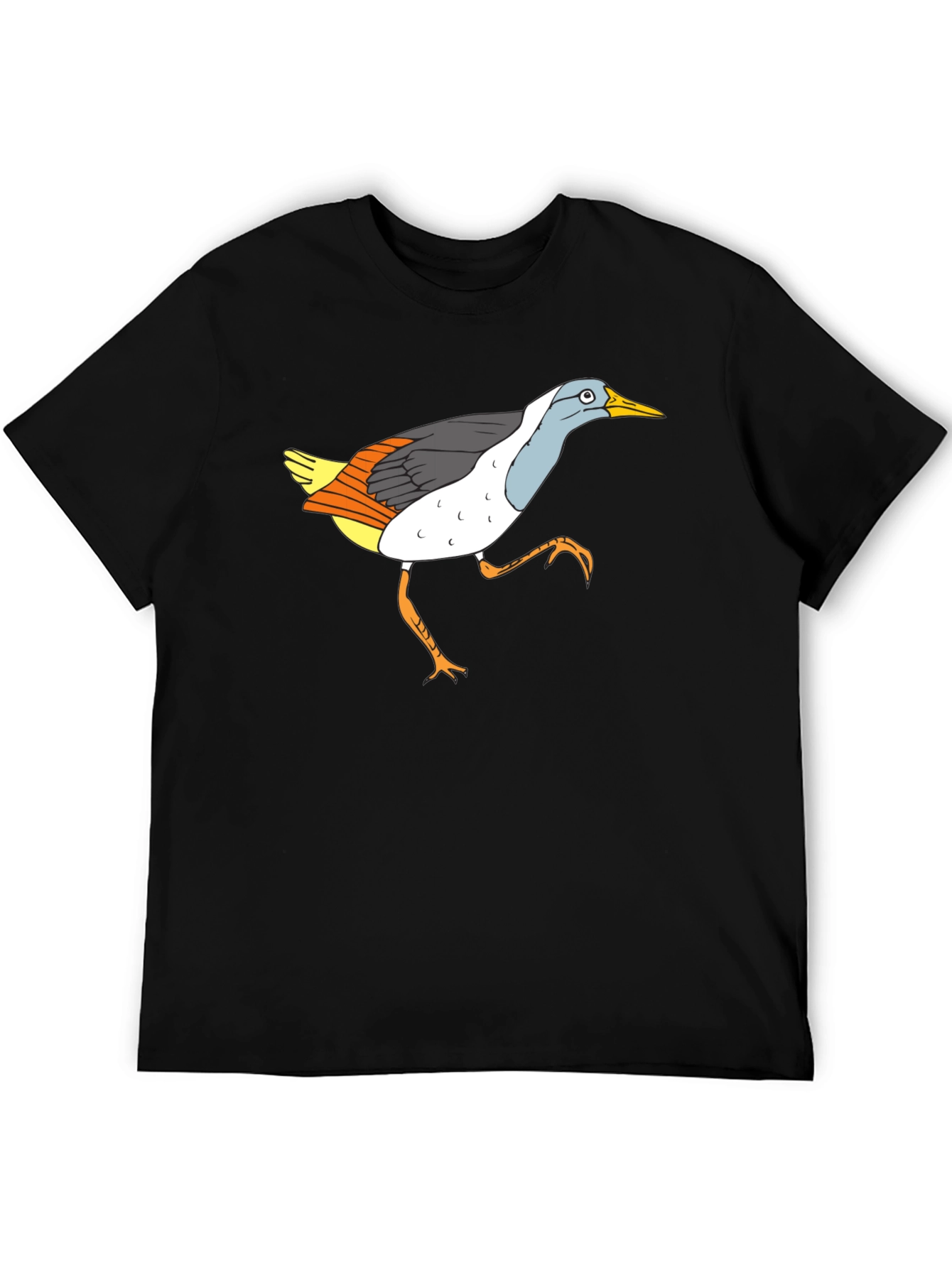 Funny Bird Graphic Black T-Shirt