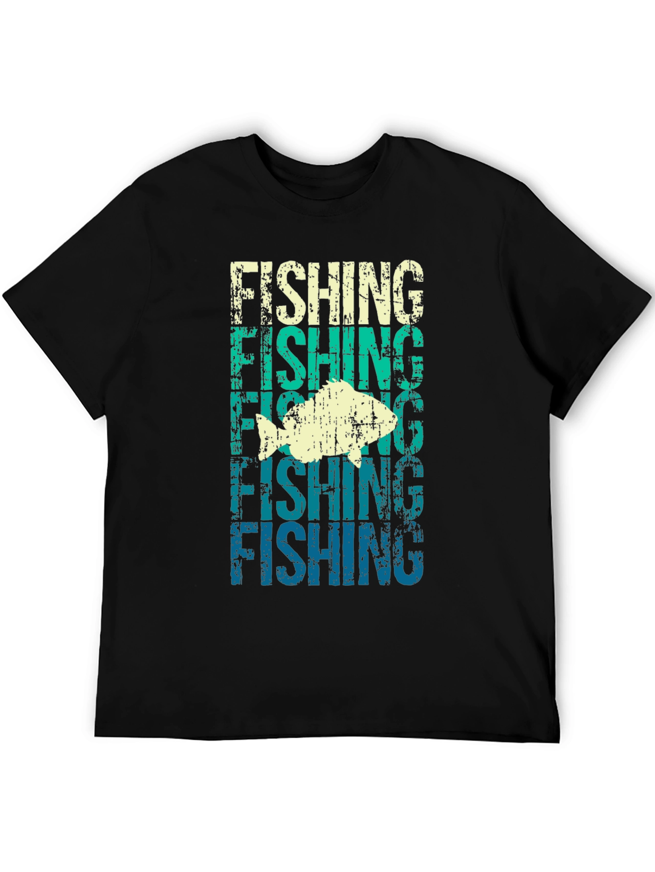 Retro Fishing Graphic Tee - Distressed Design