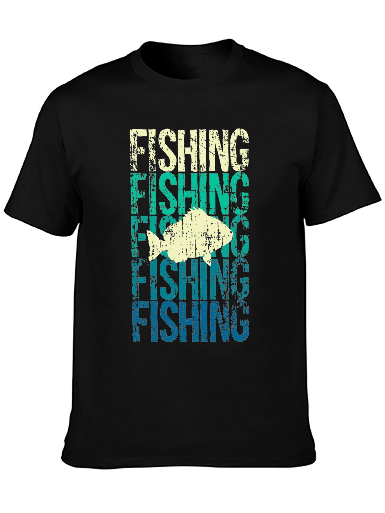 Retro Fishing Graphic Tee - Distressed Design