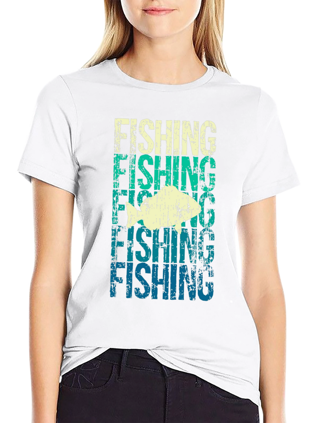 Retro Fishing Graphic Tee - Distressed Design