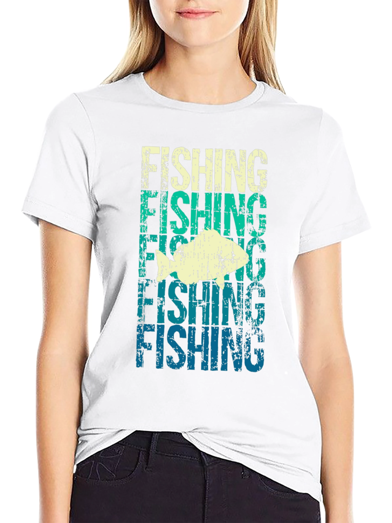 Retro Fishing Graphic Tee - Distressed Design