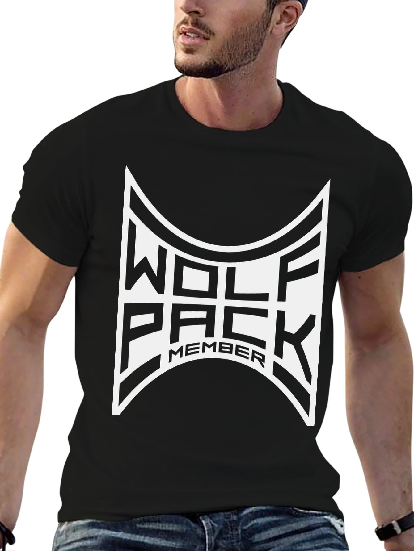 Wolf Pack Member Black Graphic Tee