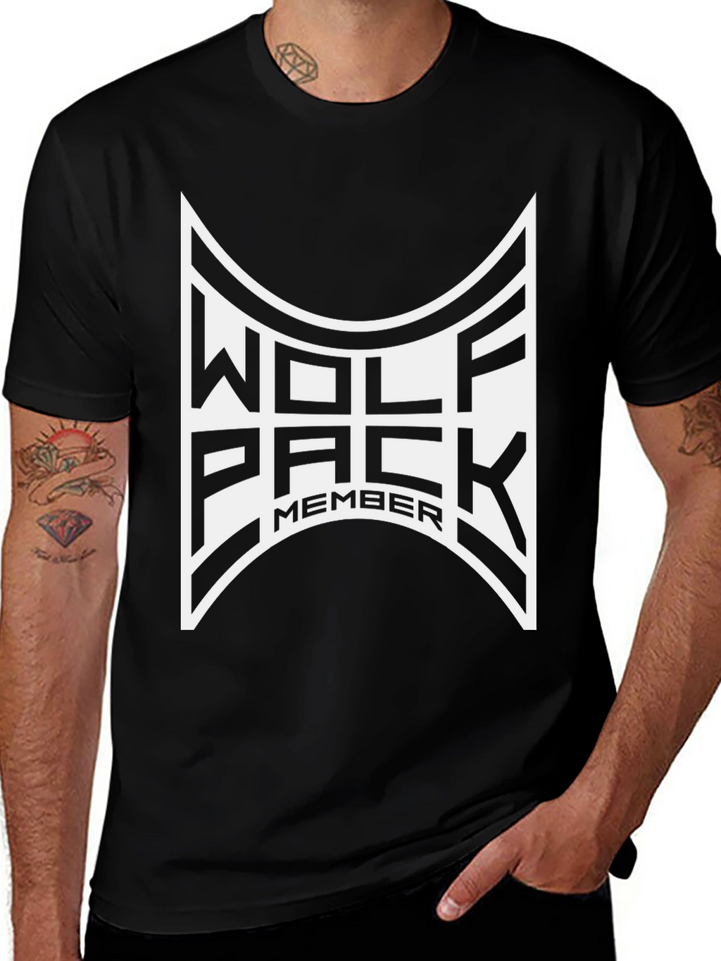 Wolf Pack Member Black Graphic Tee