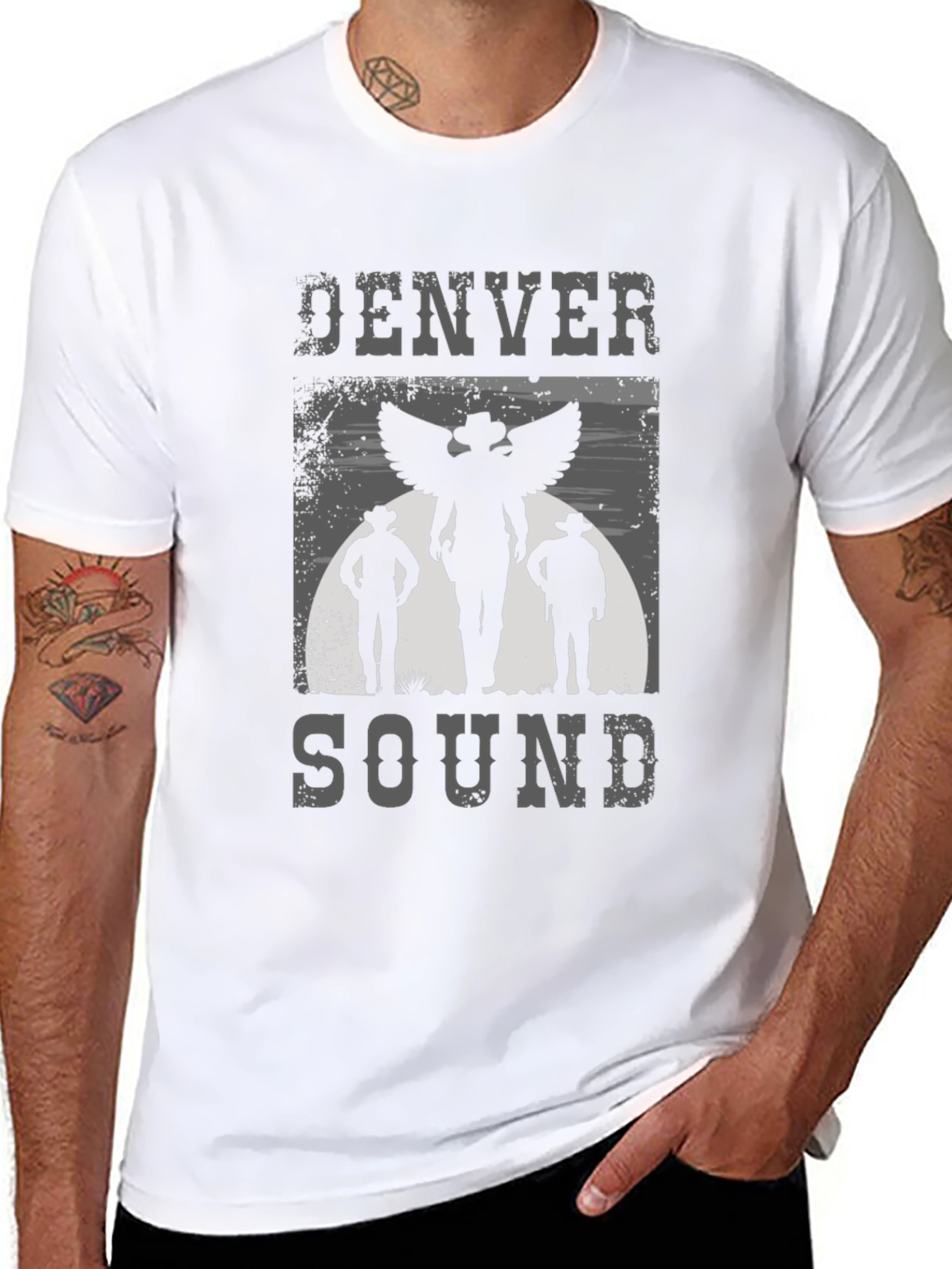 Denver Sound T-Shirt Western Winged Cowboy Graphic Tee