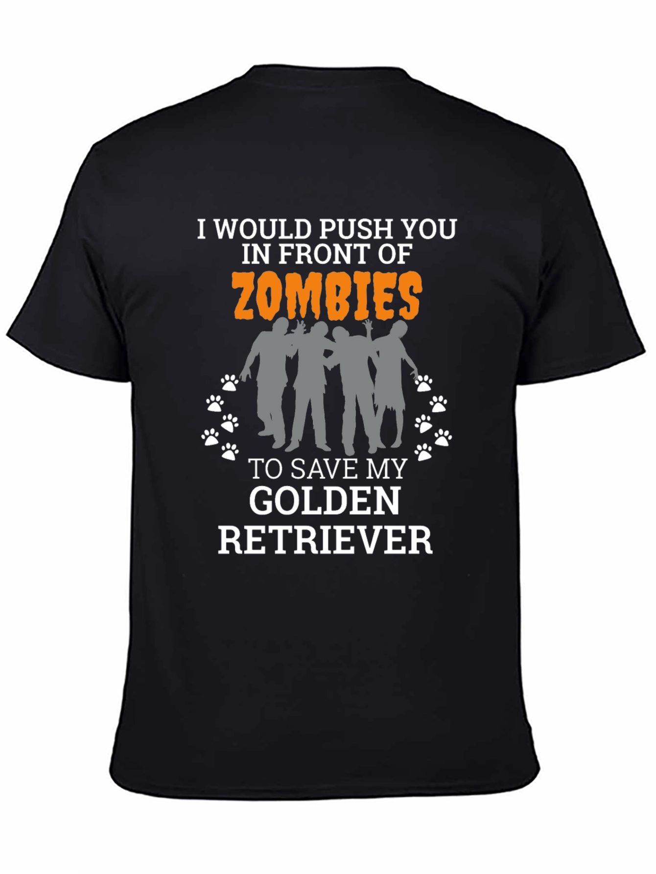 Zombie Golden Retriever Mens Graphic T-Shirt