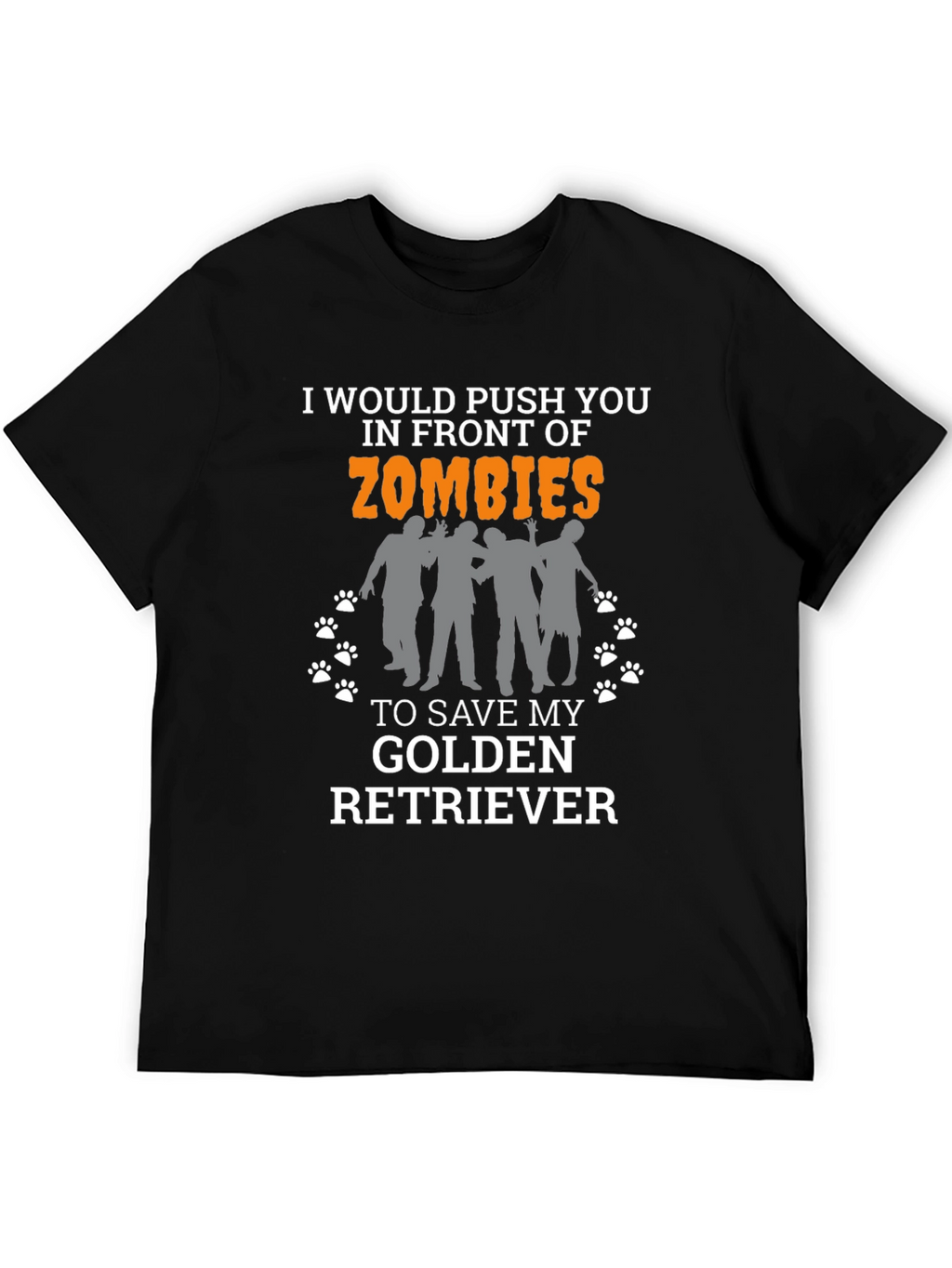 Zombie Golden Retriever Mens Graphic T-Shirt