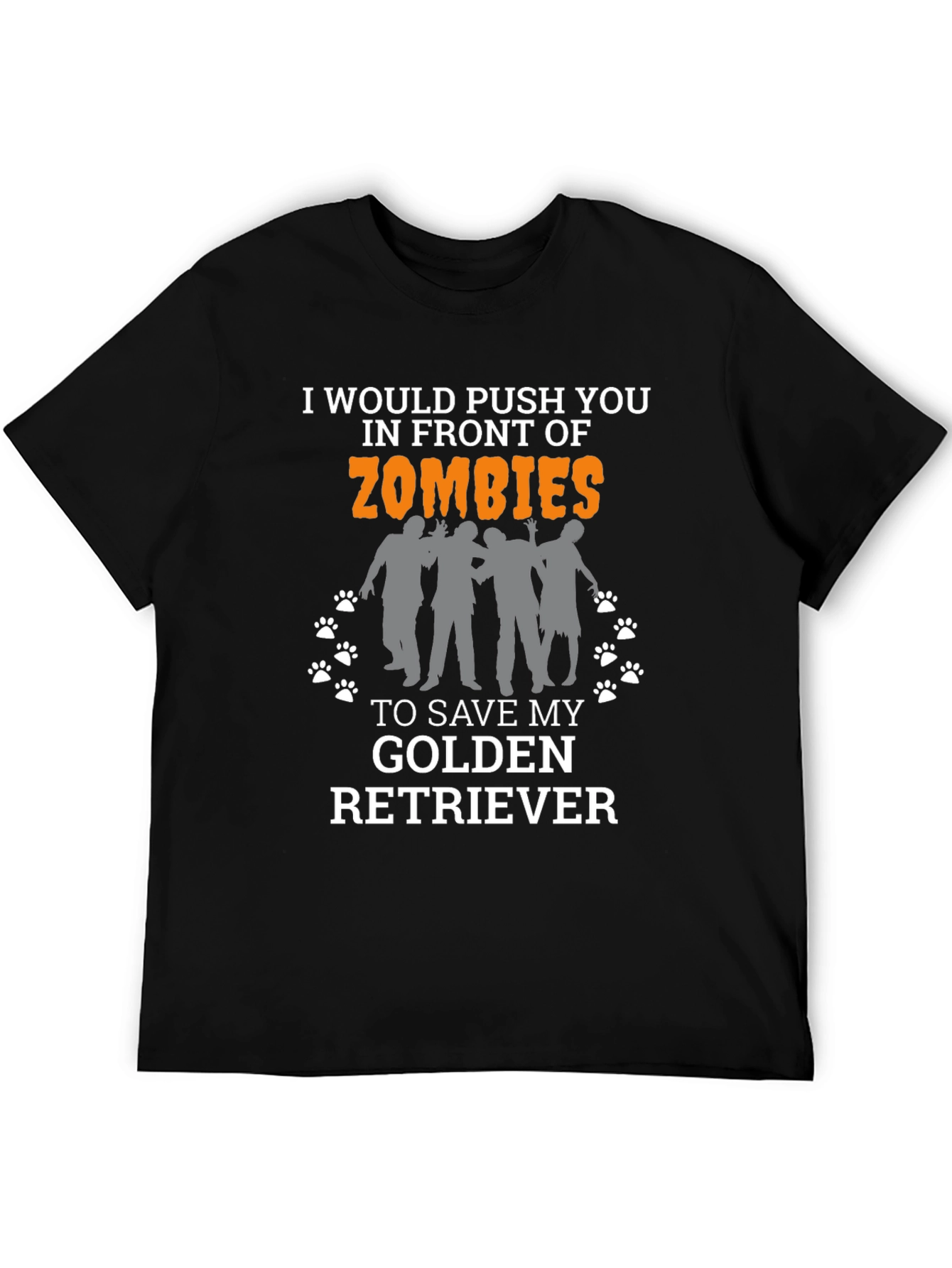 Zombie Golden Retriever Mens Graphic T-Shirt