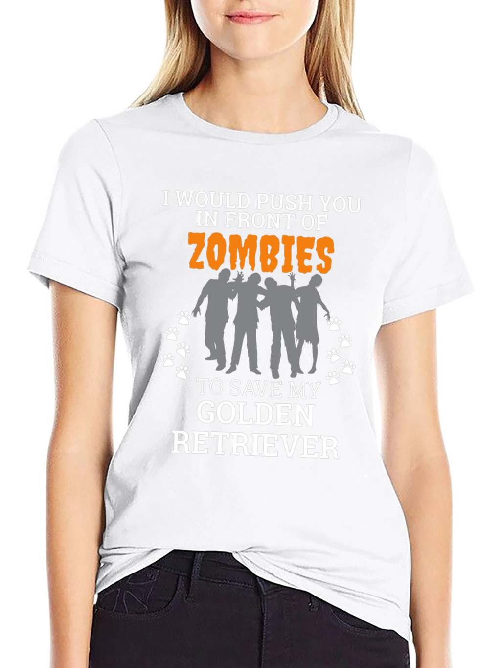 Zombie Golden Retriever Mens Graphic T-Shirt