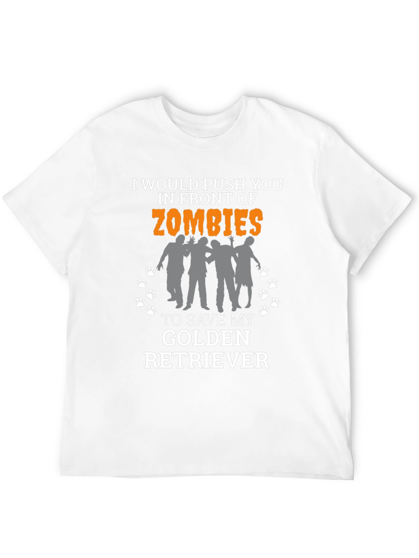 Zombie Golden Retriever Mens Graphic T-Shirt