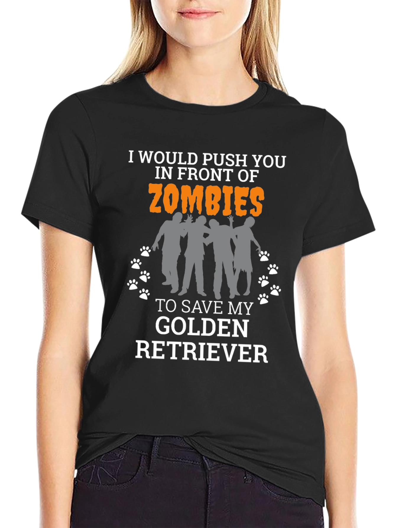 Zombie Golden Retriever Mens Graphic T-Shirt
