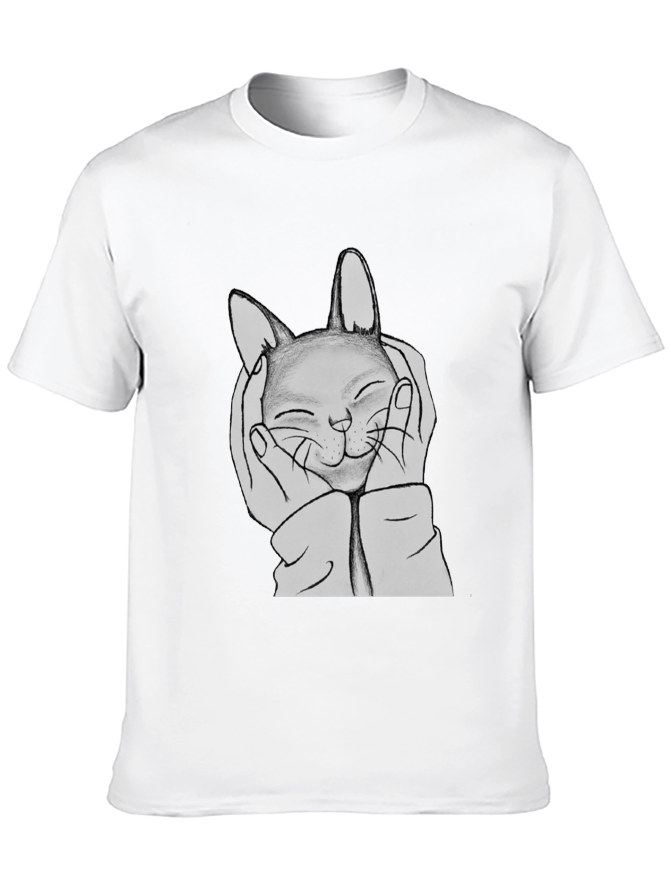 Cute Cat Hands Black Graphic Tee