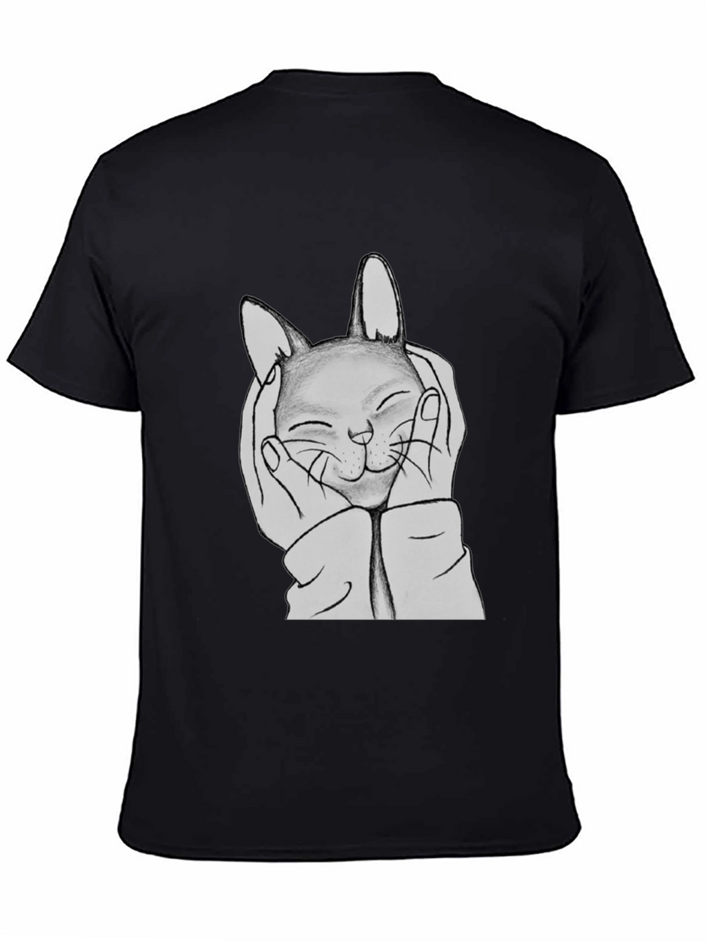 Cute Cat Hands Black Graphic Tee