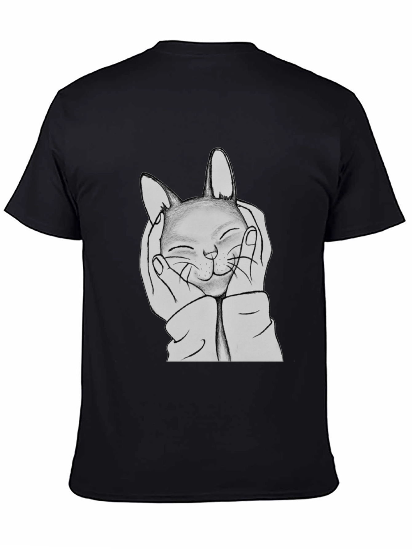 Cute Cat Hands Black Graphic Tee
