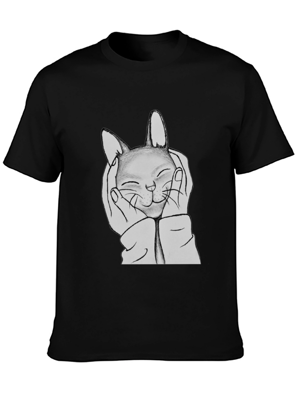 Cute Cat Hands Black Graphic Tee