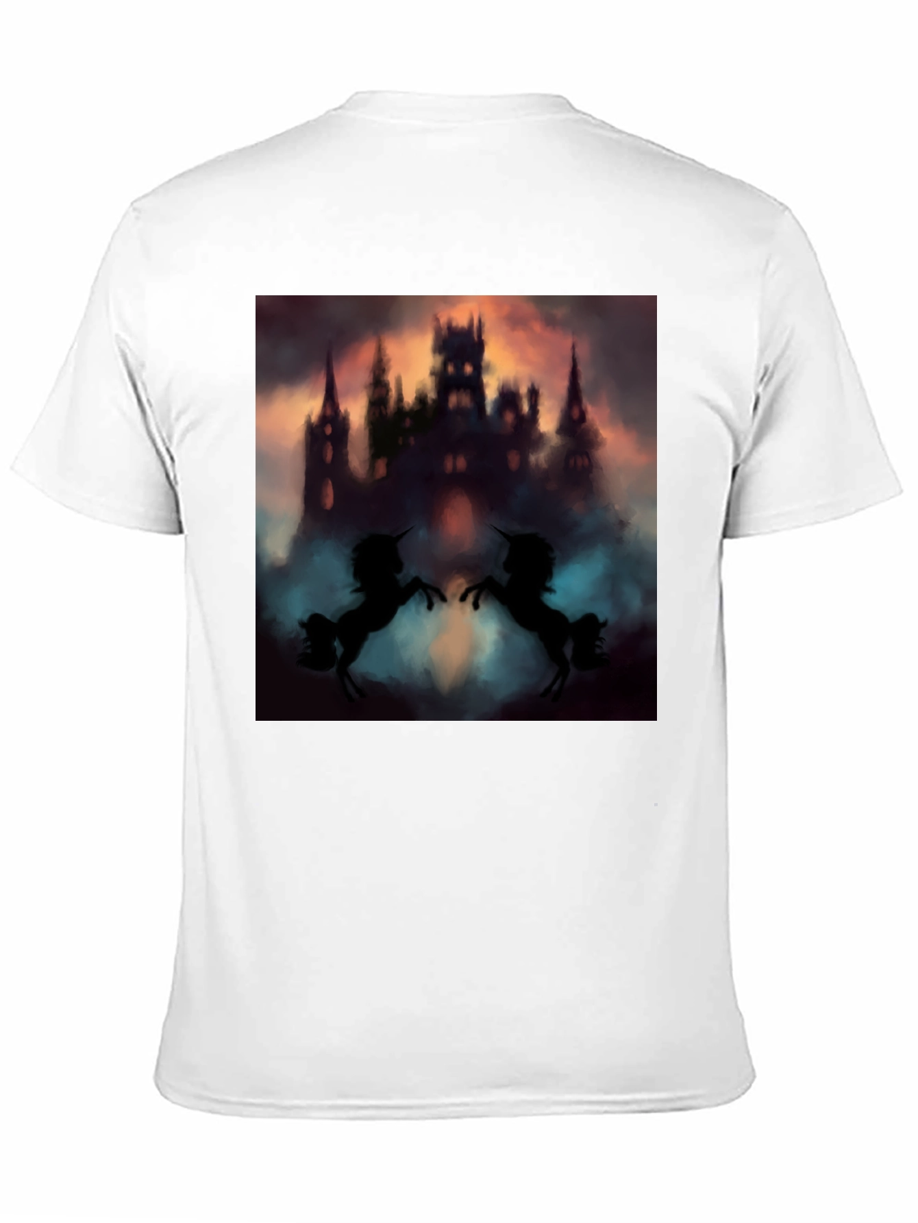 Mystical Castle Unicorn Black T-Shirt