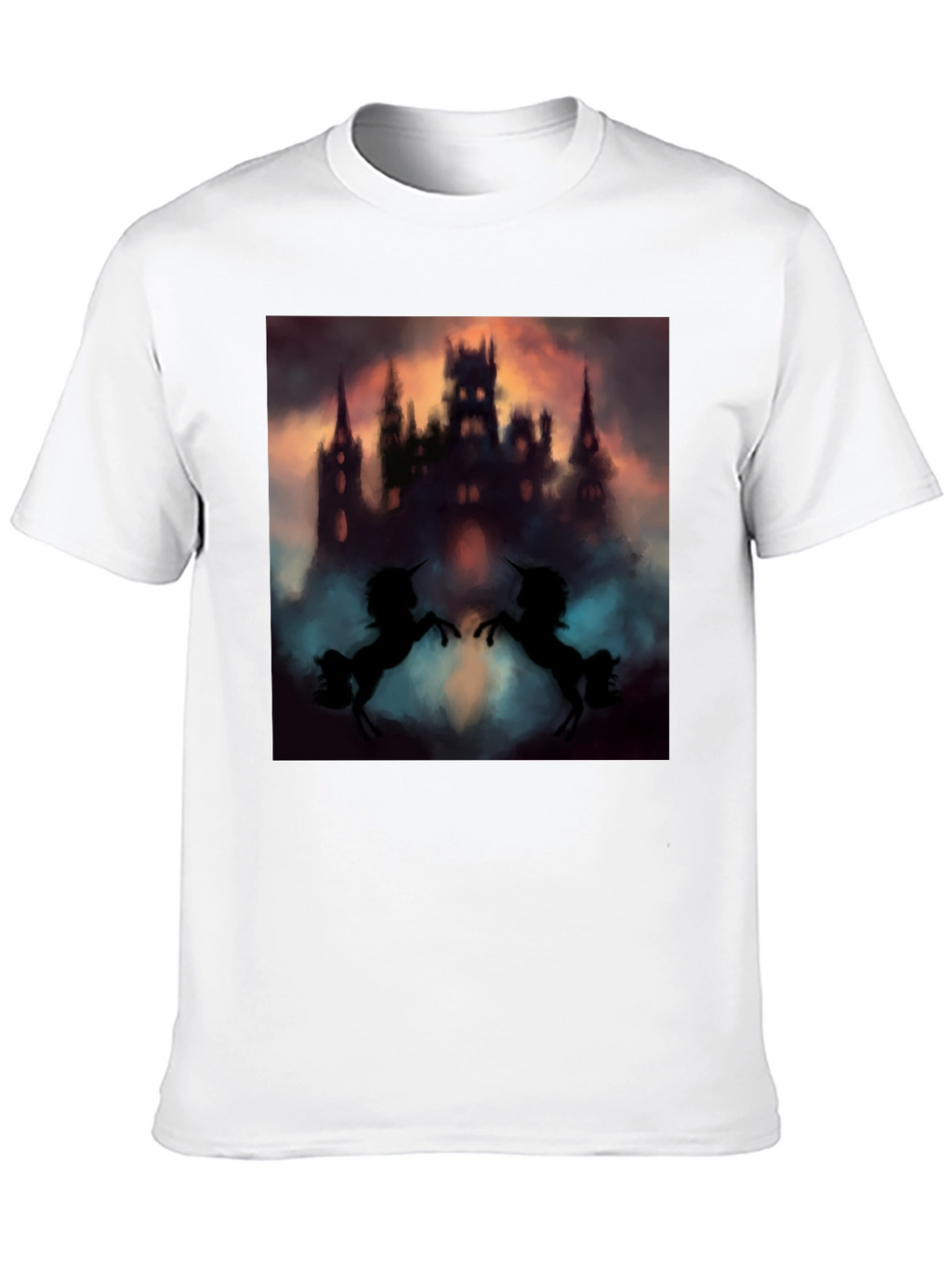 Mystical Castle Unicorn Black T-Shirt