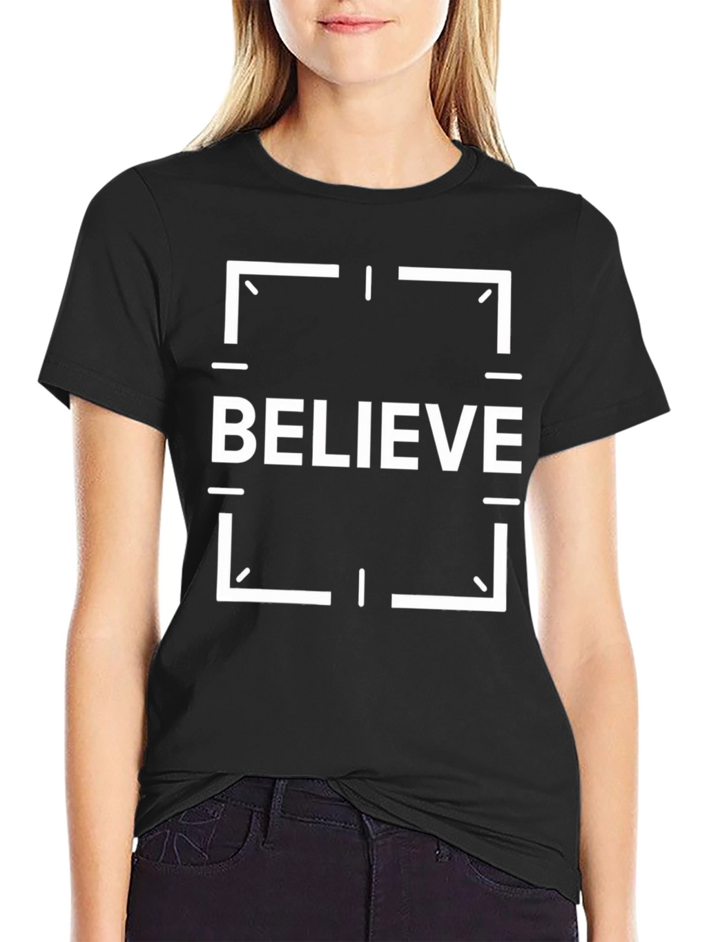Believe Graphic Tee - Black Cotton T-Shirt