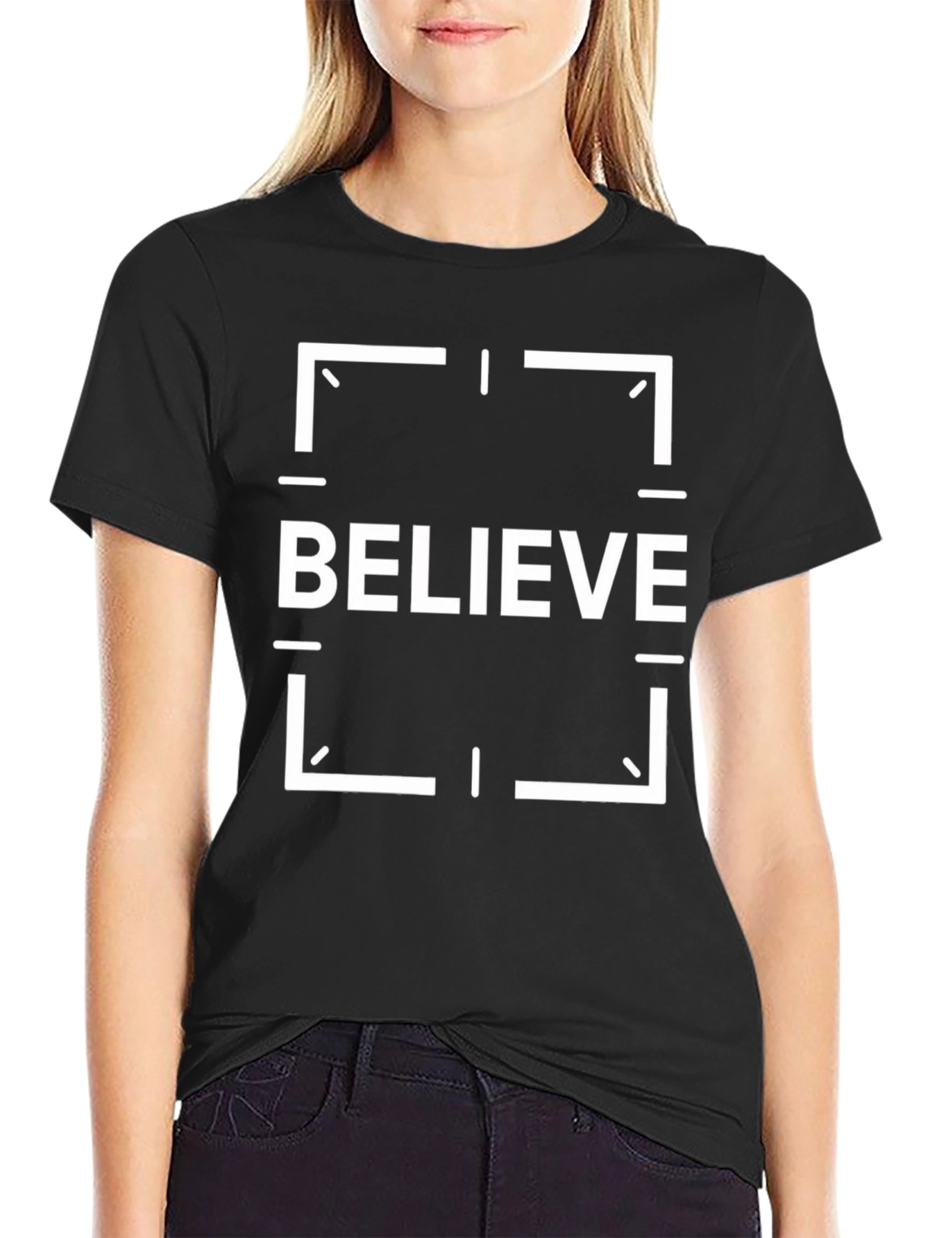 Believe Graphic Tee - Black Cotton T-Shirt