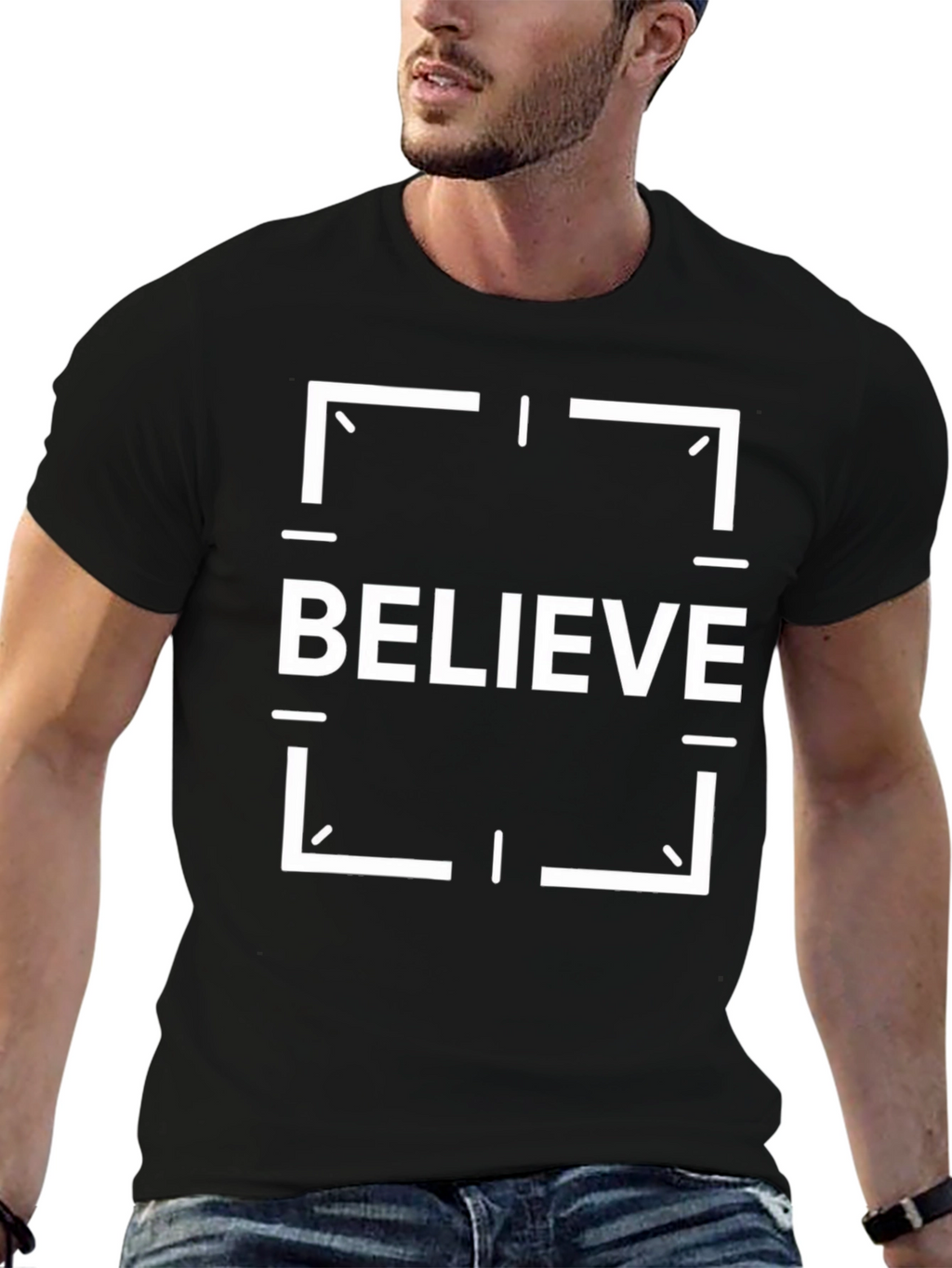 Believe Graphic Tee - Black Cotton T-Shirt
