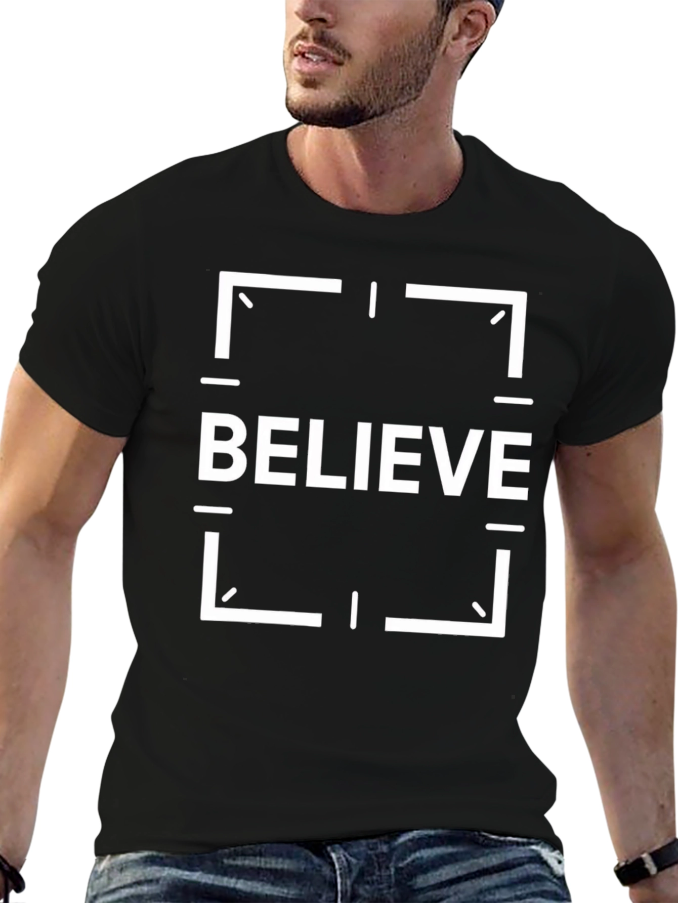 Believe Graphic Tee - Black Cotton T-Shirt