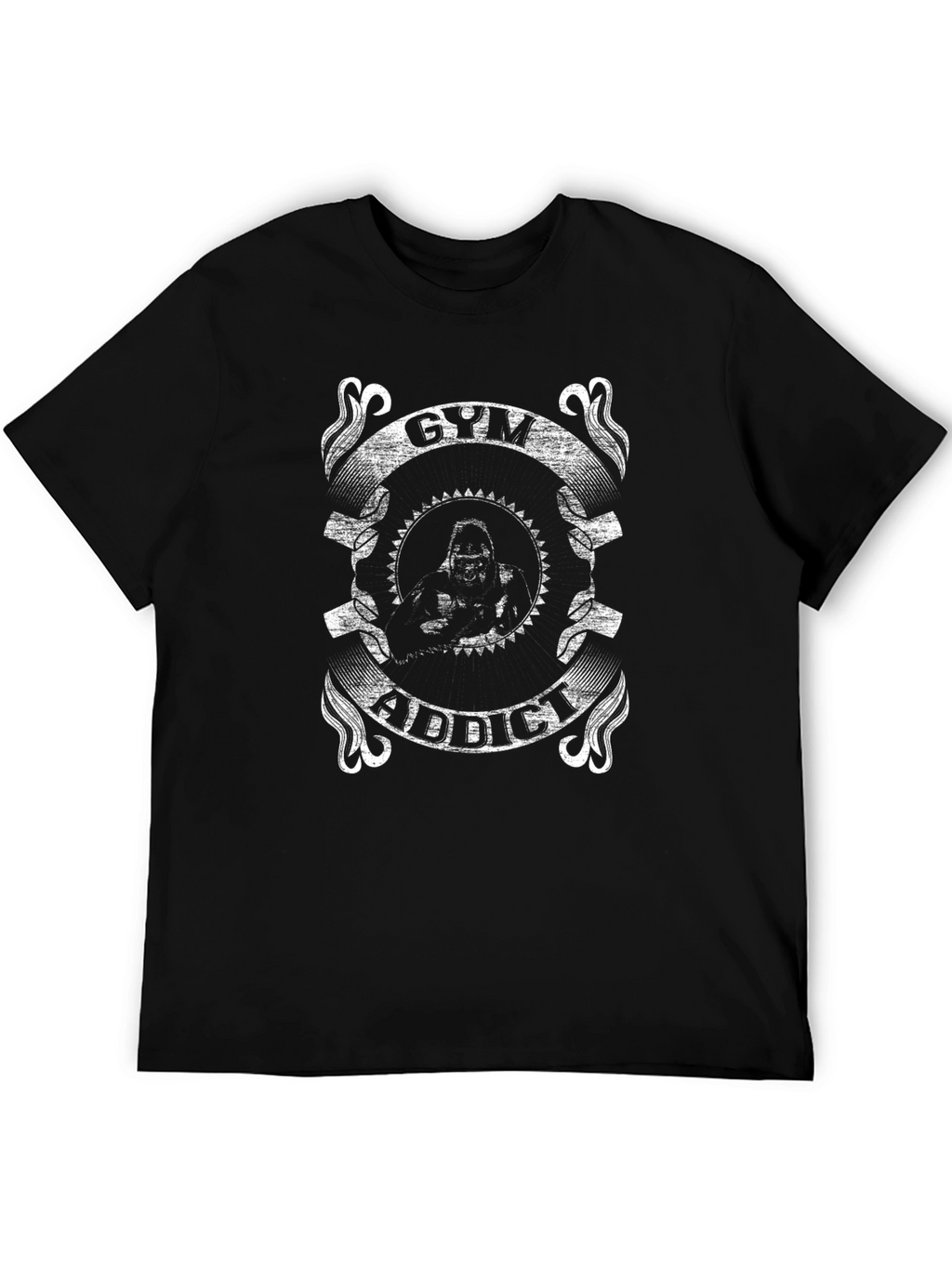 Gym Addict Graphic T-Shirt - Black