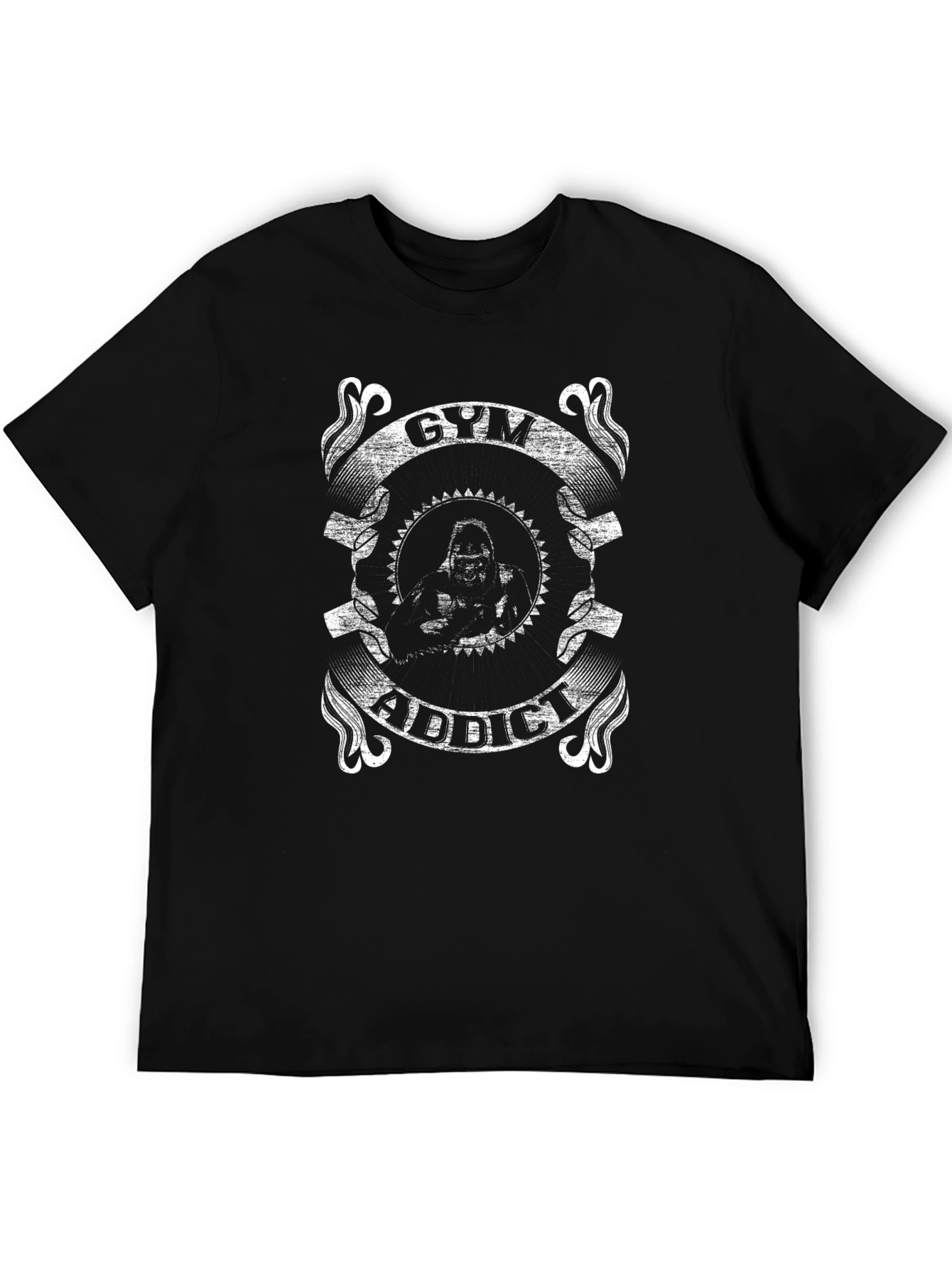 Gym Addict Graphic T-Shirt - Black