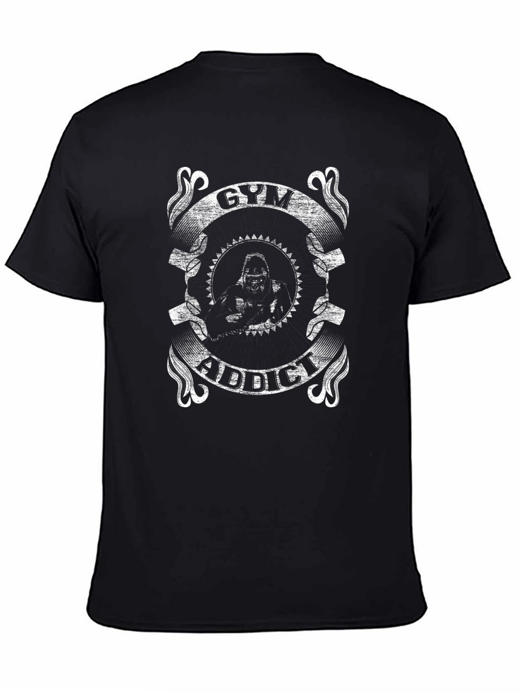 Gym Addict Graphic T-Shirt - Black
