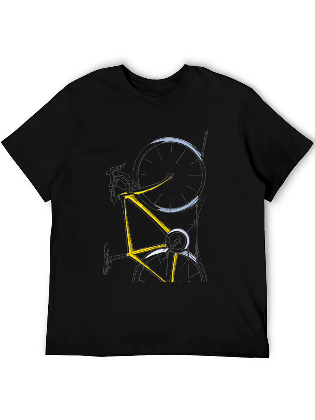 Abstract Bicycle Graphic Tee - Mens Black T-Shirt