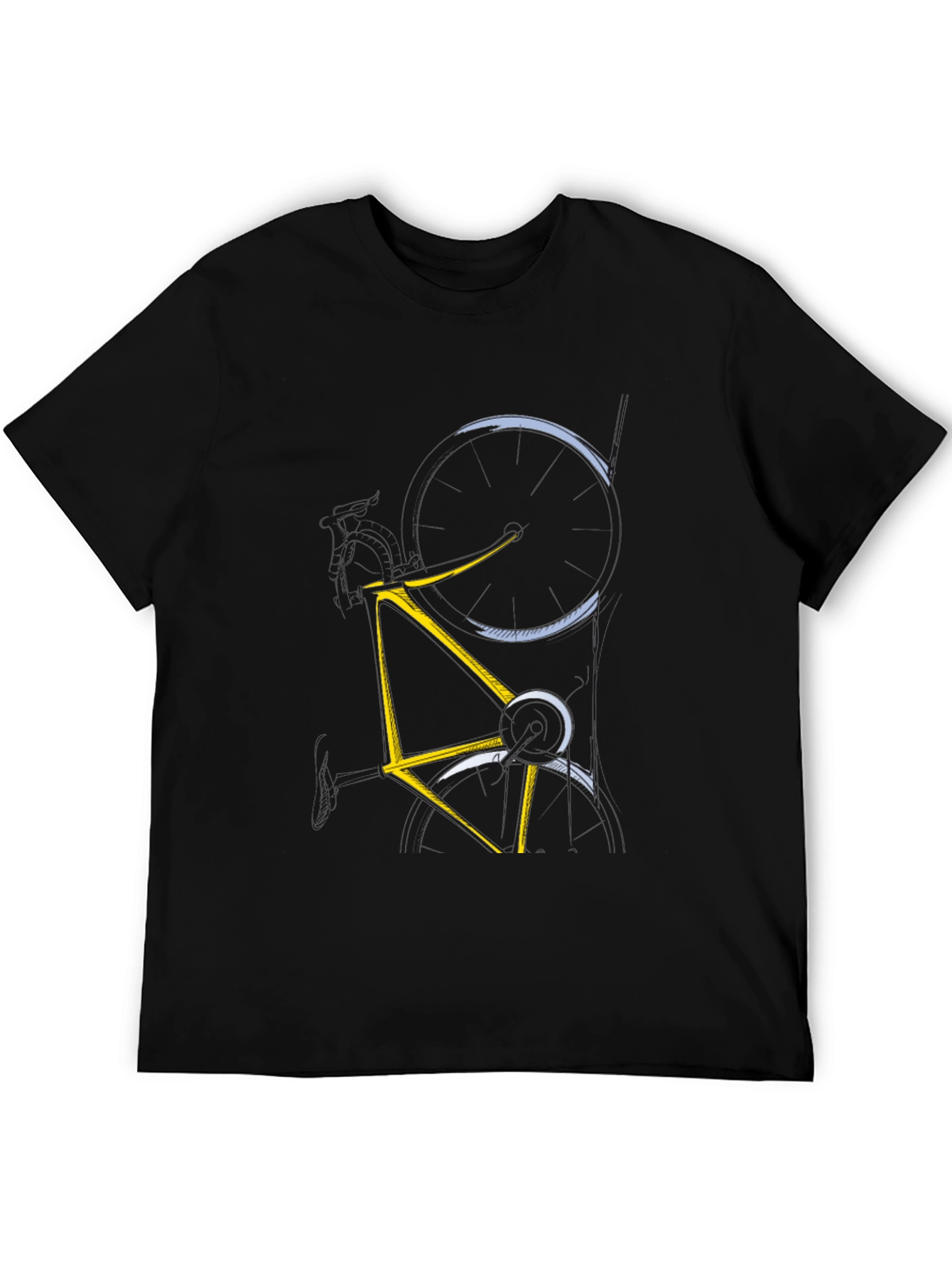 Abstract Bicycle Graphic Tee - Mens Black T-Shirt