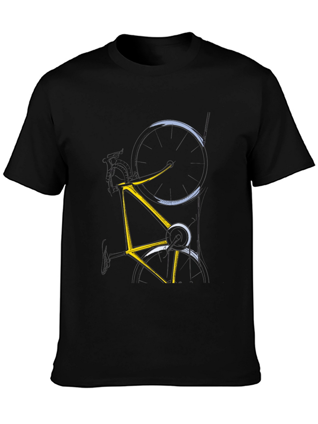 Abstract Bicycle Graphic Tee - Mens Black T-Shirt