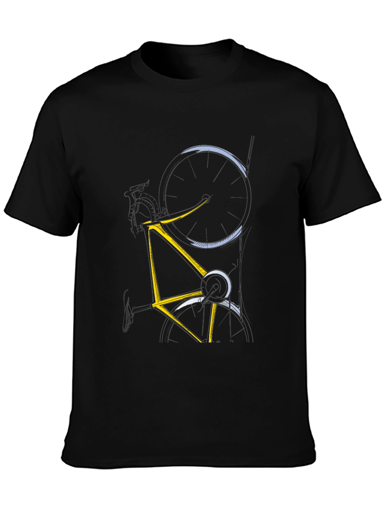 Abstract Bicycle Graphic Tee - Mens Black T-Shirt