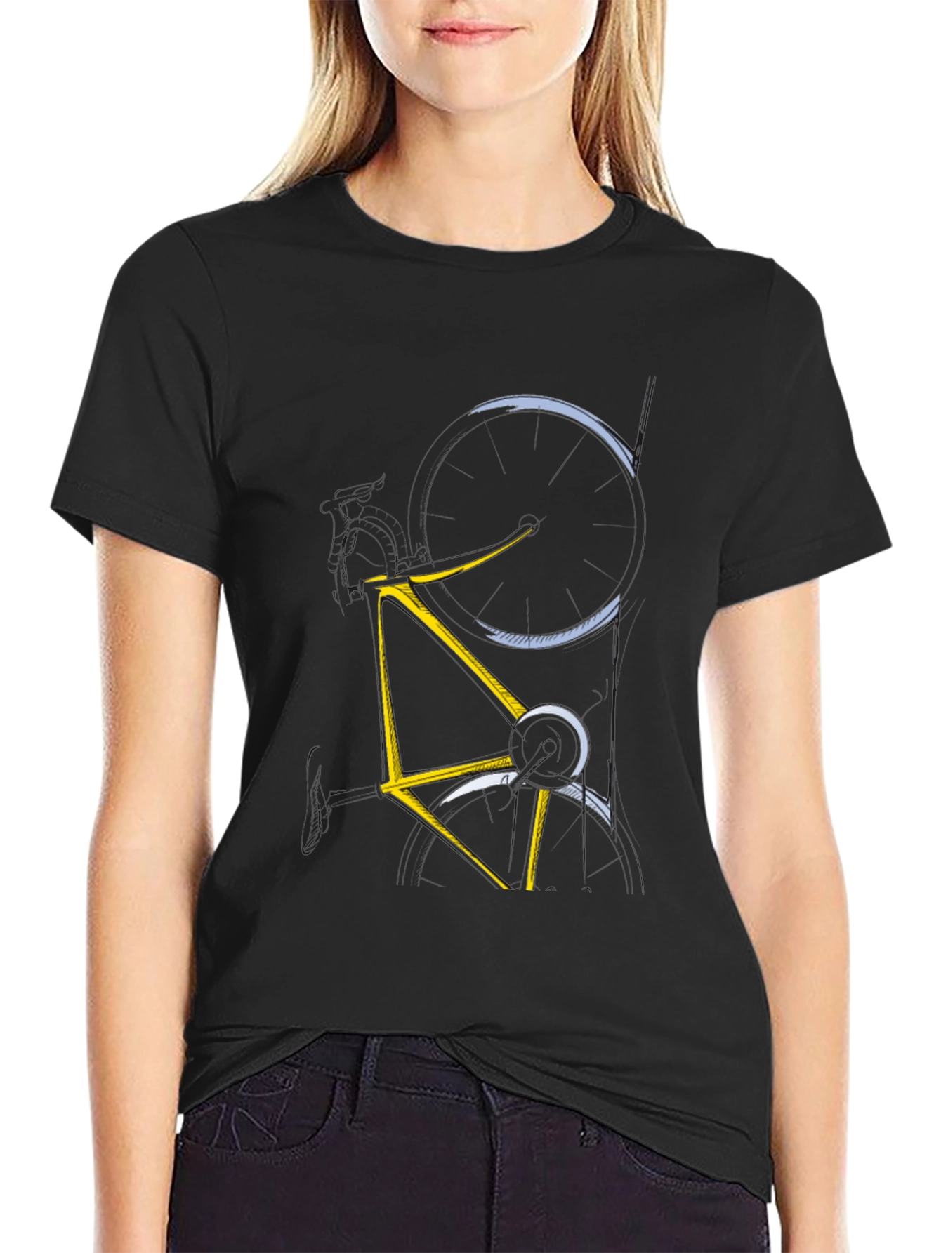 Abstract Bicycle Graphic Tee - Mens Black T-Shirt