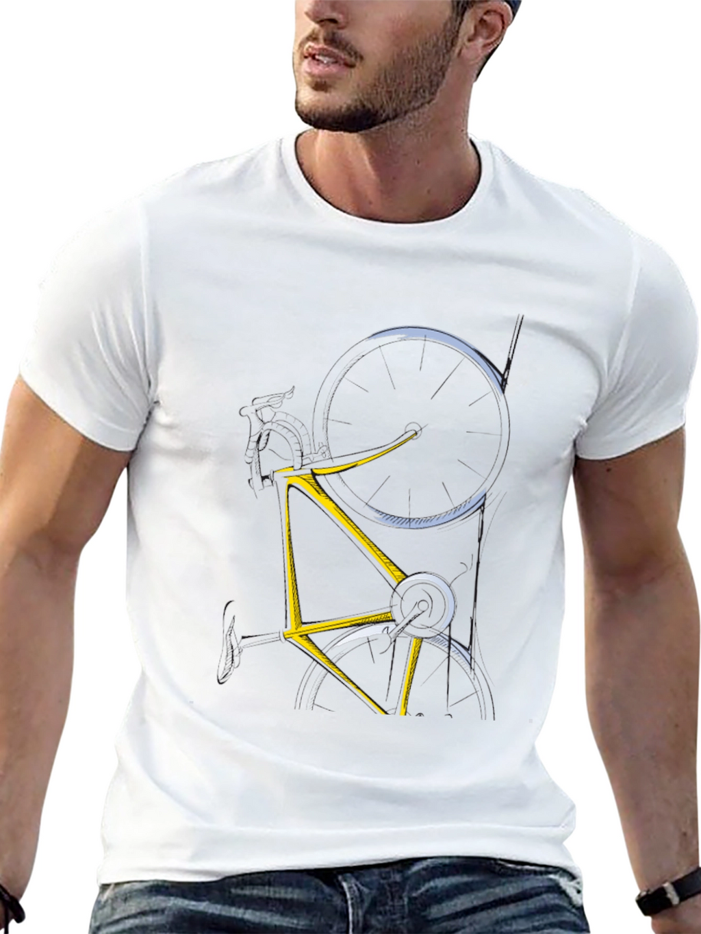 Abstract Bicycle Graphic Tee - Mens Black T-Shirt