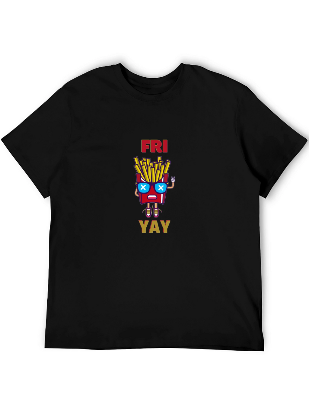 Fun Friday Fries Graphic Tee - Unisex Black T-Shirt