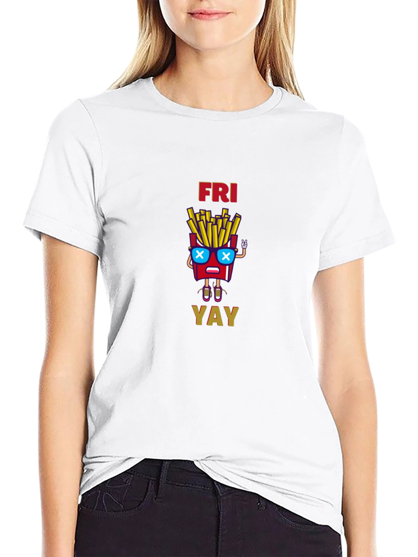 Fun Friday Fries Graphic Tee - Unisex Black T-Shirt