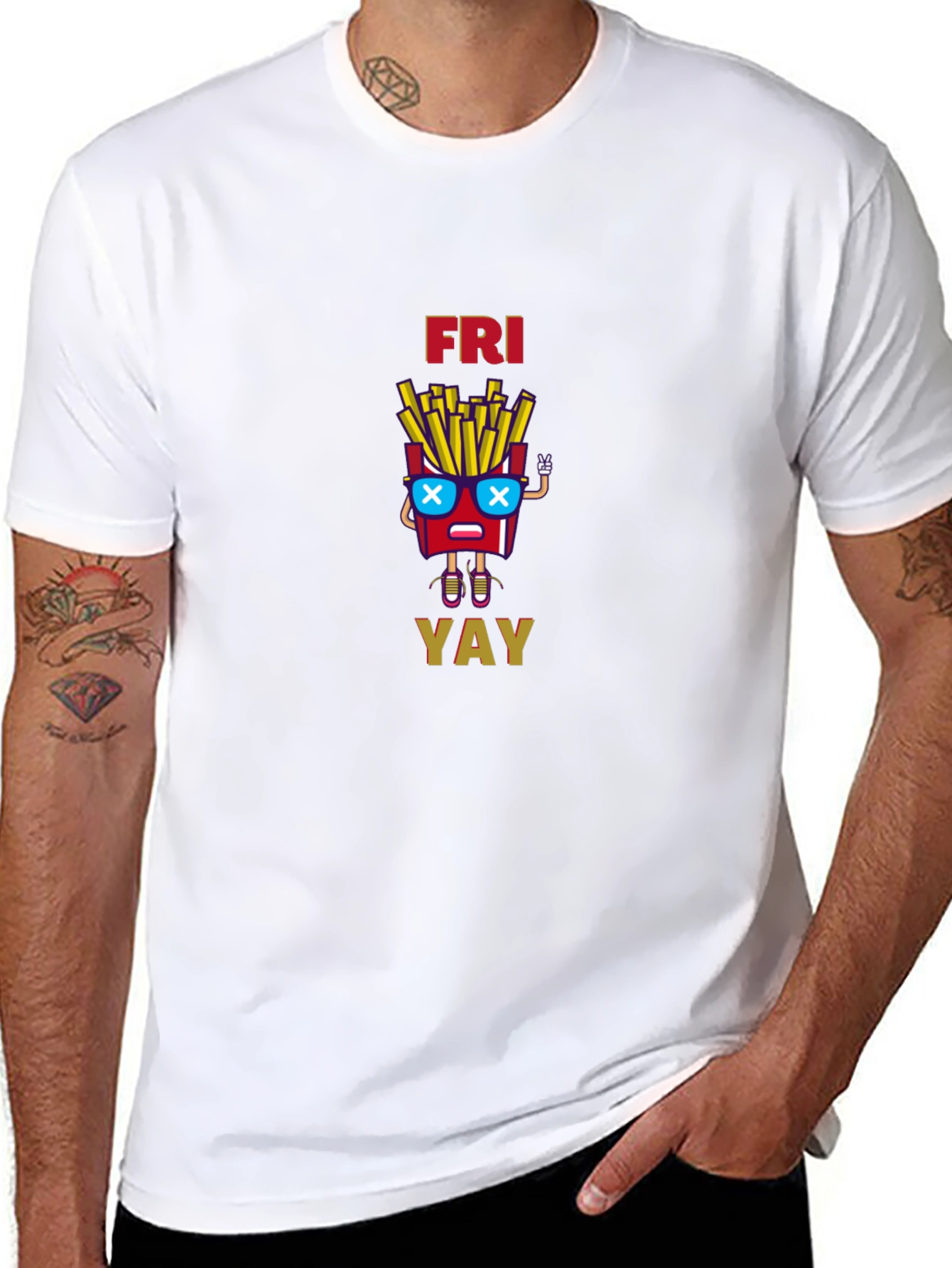 Fun Friday Fries Graphic Tee - Unisex Black T-Shirt