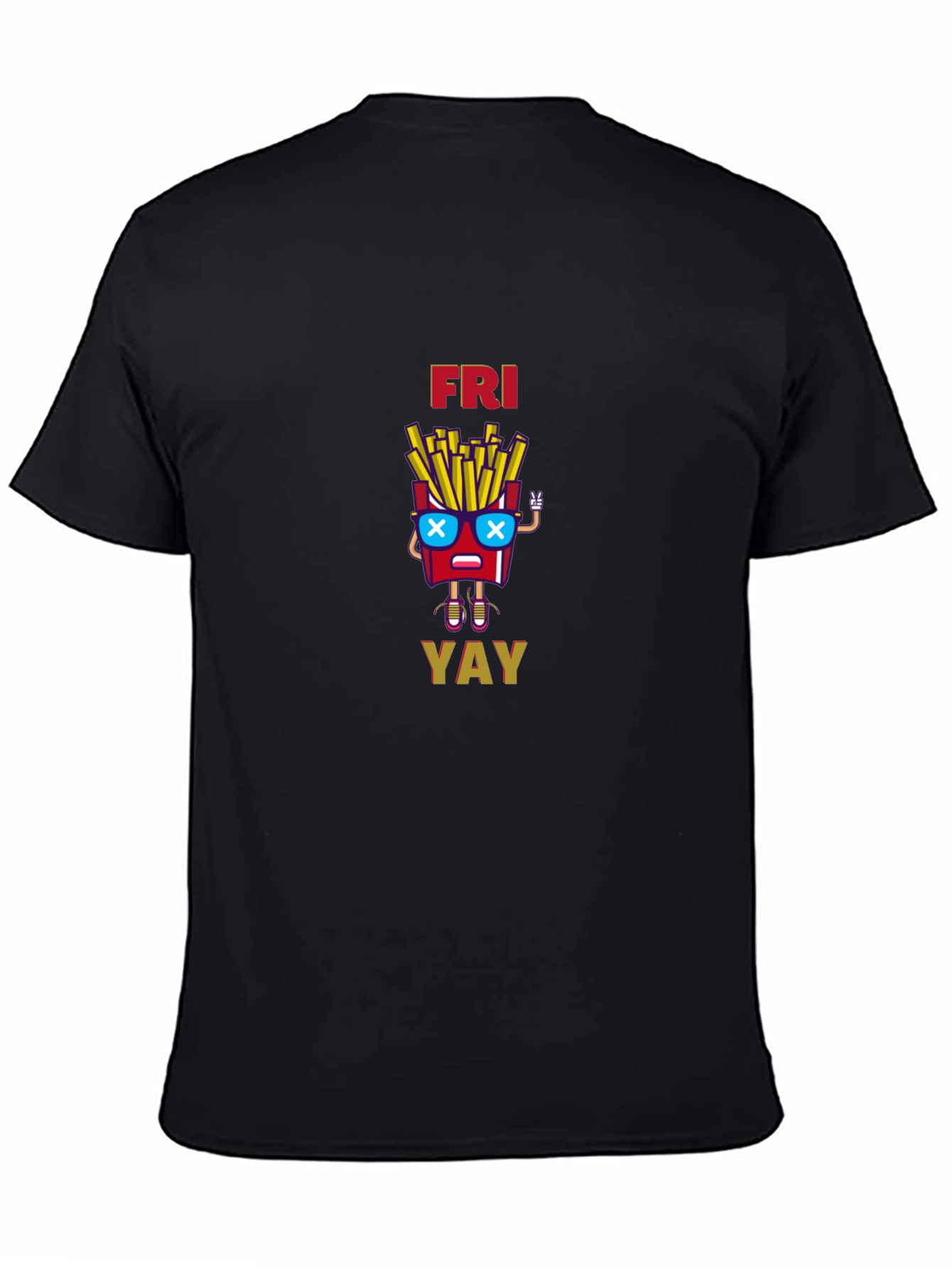 Fun Friday Fries Graphic Tee - Unisex Black T-Shirt