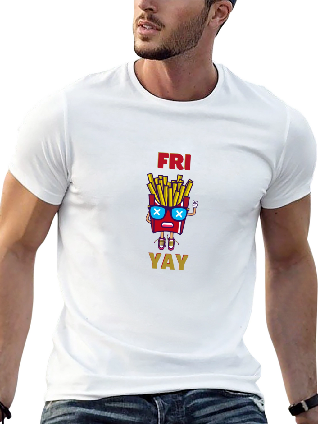 Fun Friday Fries Graphic Tee - Unisex Black T-Shirt
