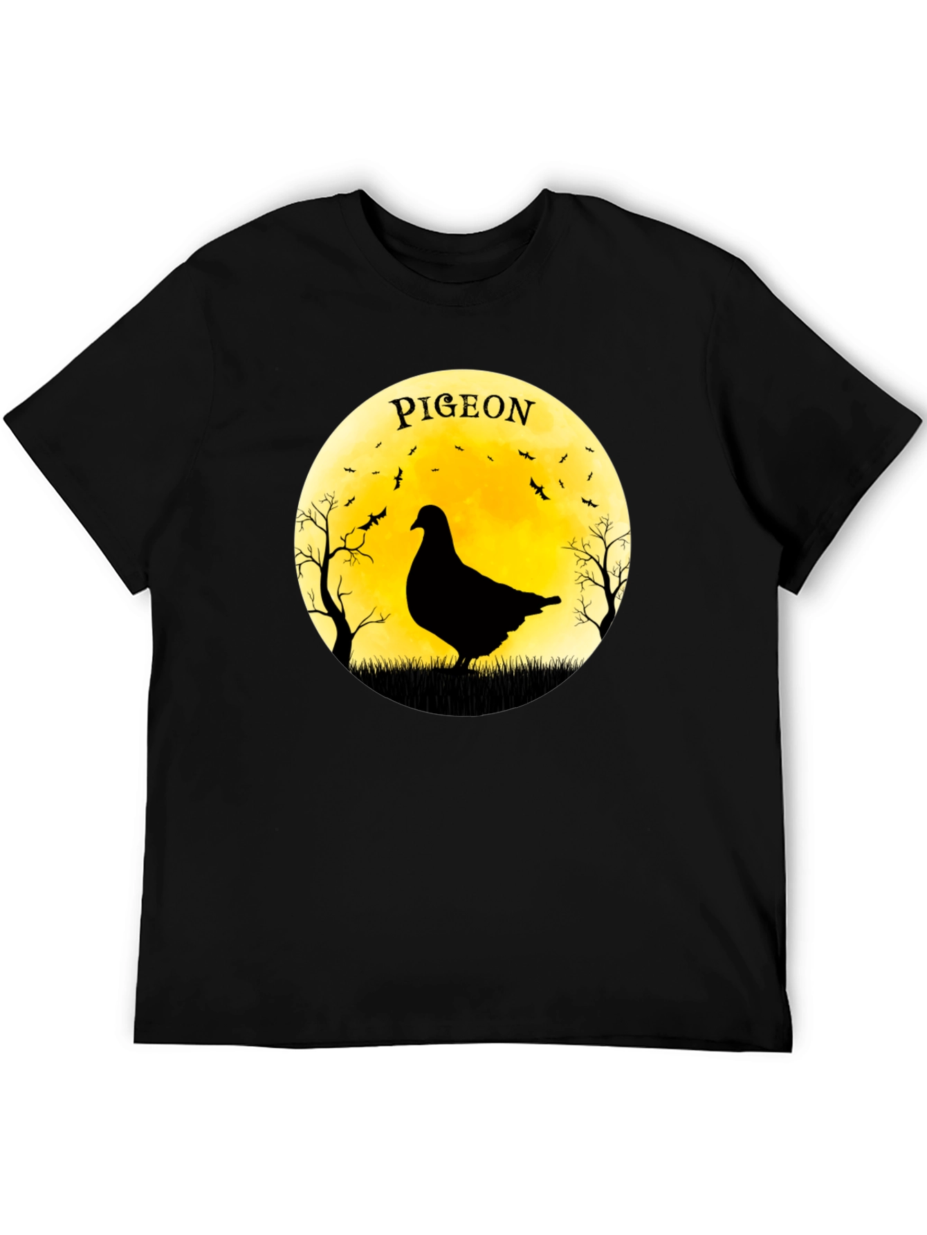 Pigeon Moon T-Shirt - Spooky Bird Design