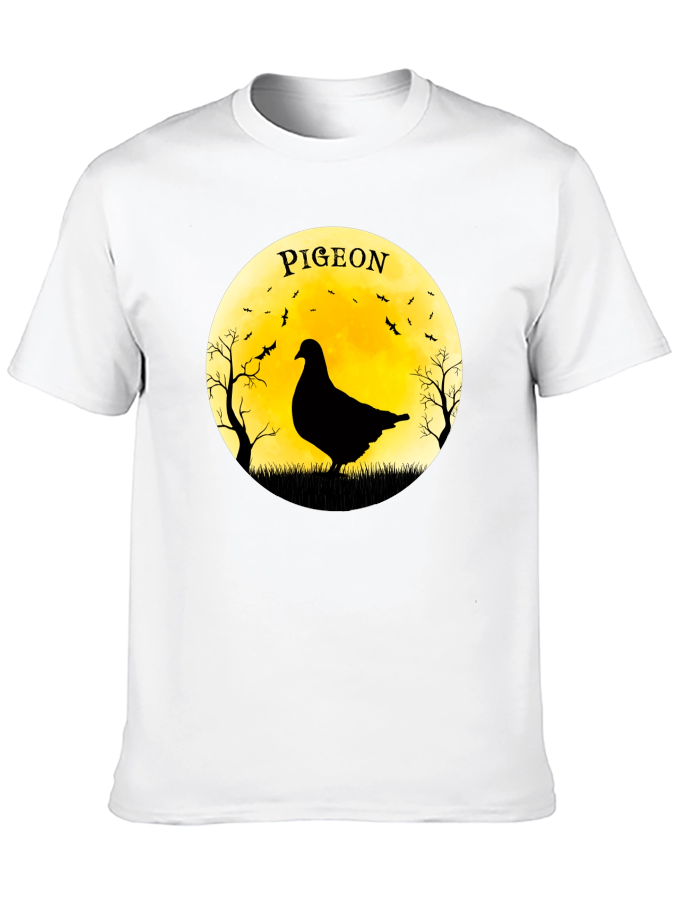 Pigeon Moon T-Shirt - Spooky Bird Design