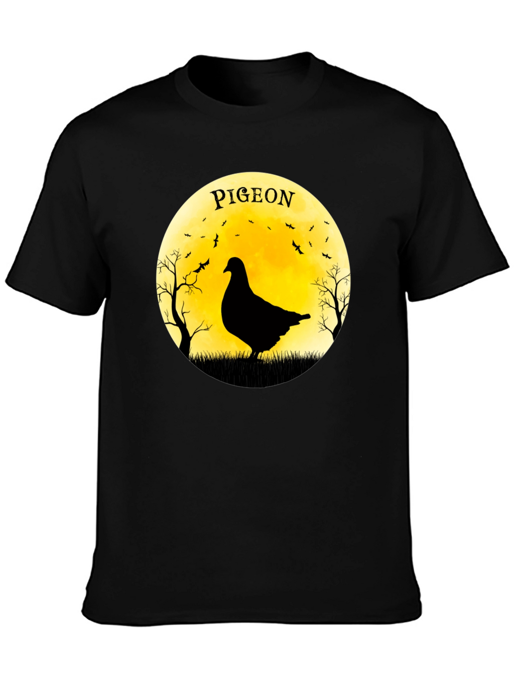 Pigeon Moon T-Shirt - Spooky Bird Design
