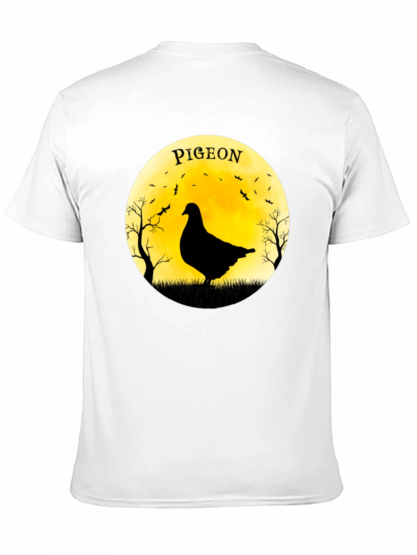 Pigeon Moon T-Shirt - Spooky Bird Design
