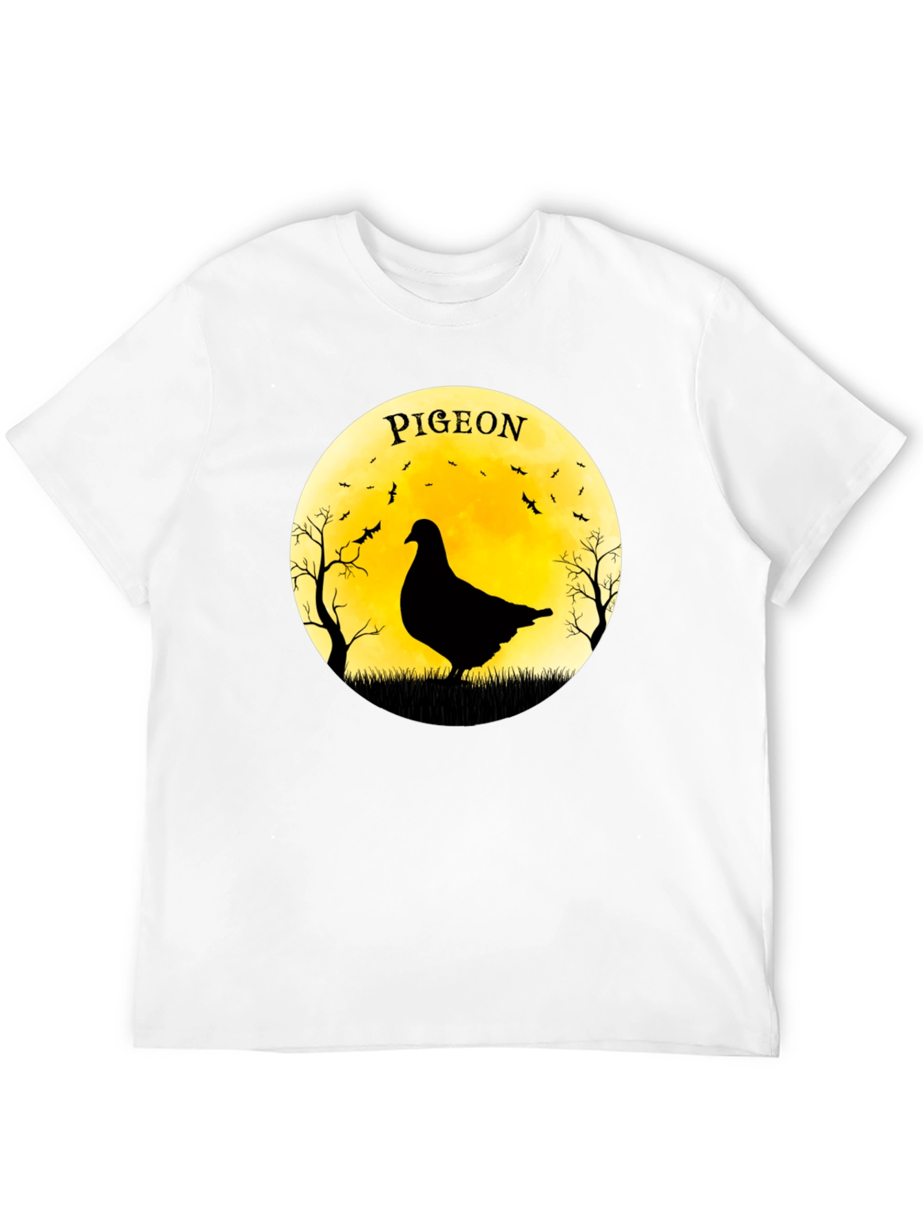 Pigeon Moon T-Shirt - Spooky Bird Design