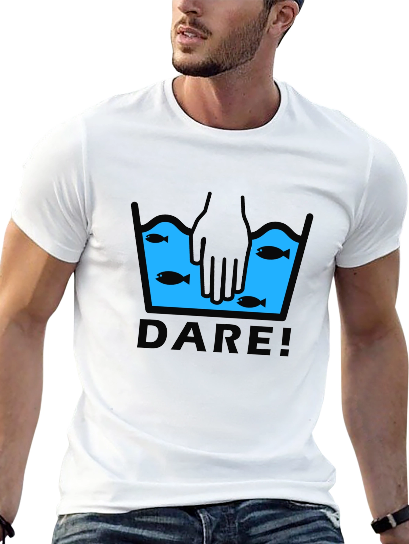 Dare Fish T-Shirt - Novelty Graphic Tee