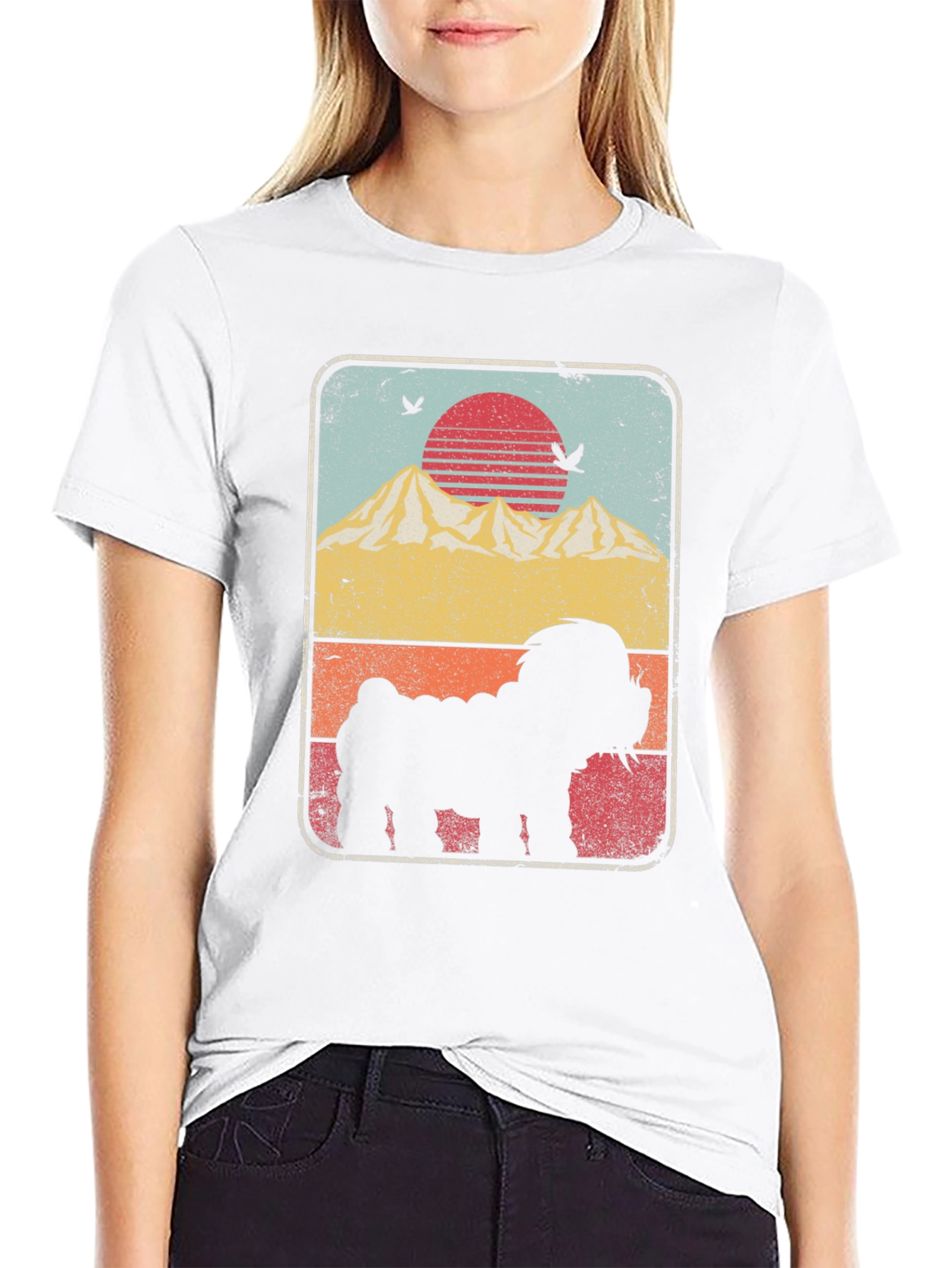Sunset Dog Silhouette Graphic Tee