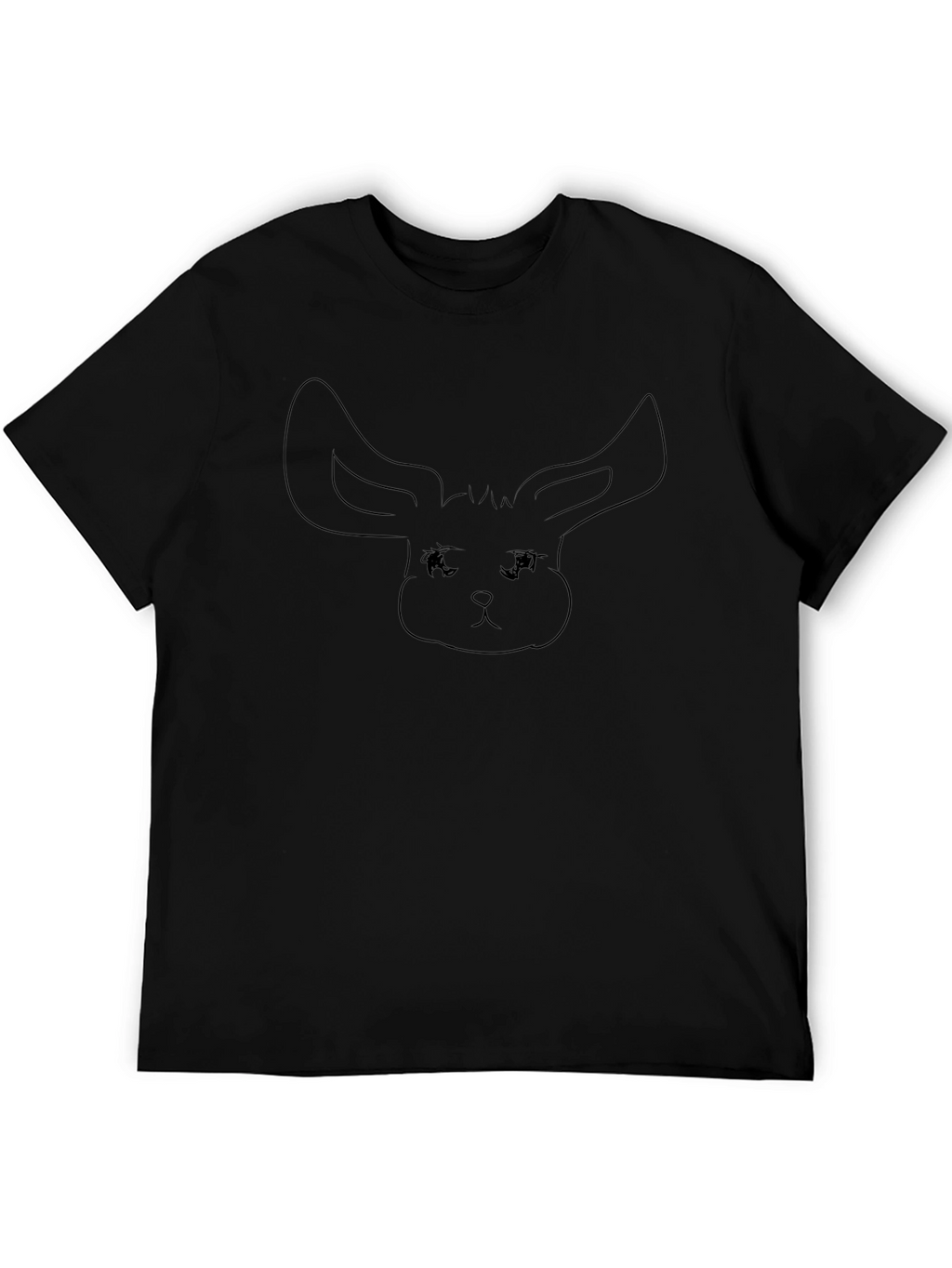 Cute Bunny Graphic Black T-Shirt