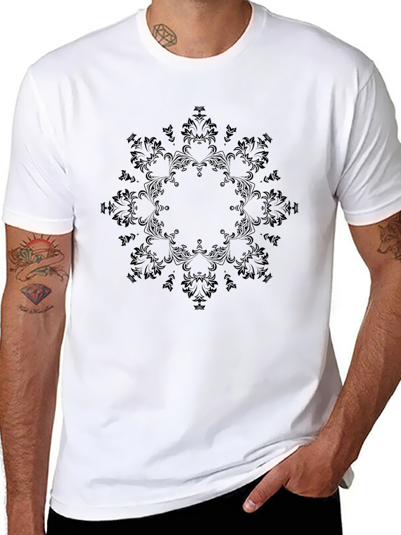 Elegant Black Mandala Graphic Tee