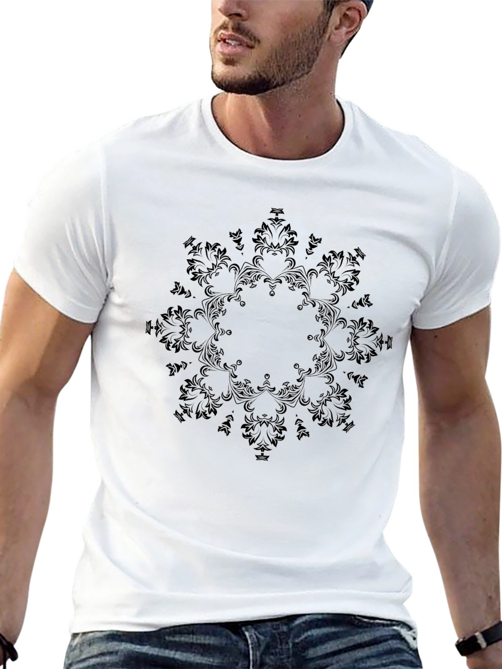 Elegant Black Mandala Graphic Tee