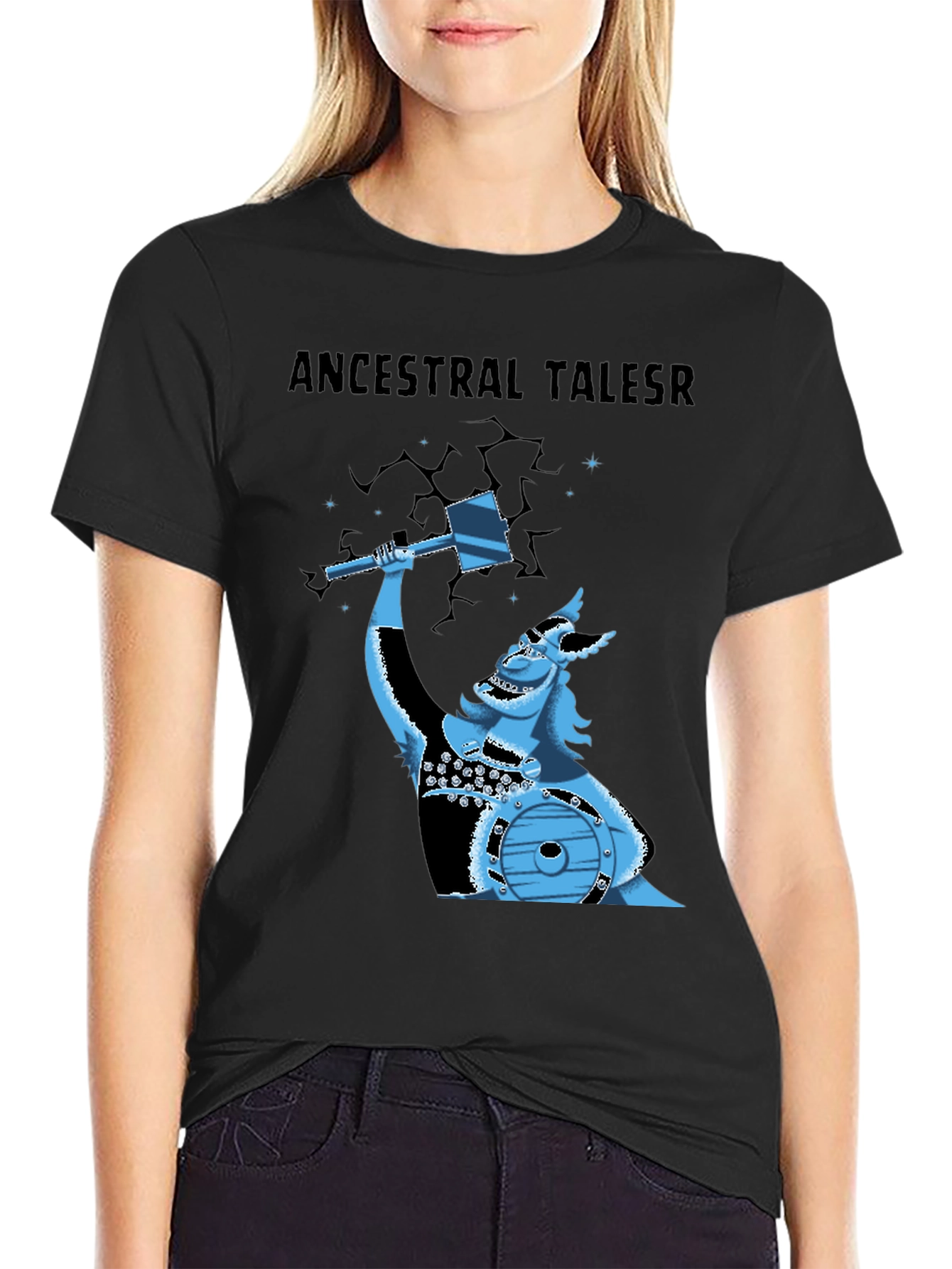 Ancestral Tales Viking Graphic Tee - Black
