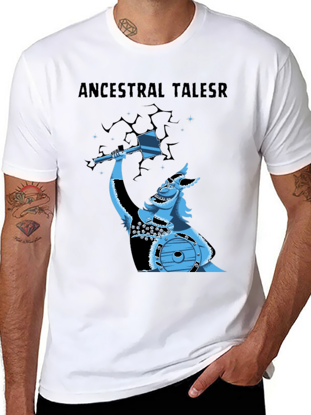 Ancestral Tales Viking Graphic Tee - Black